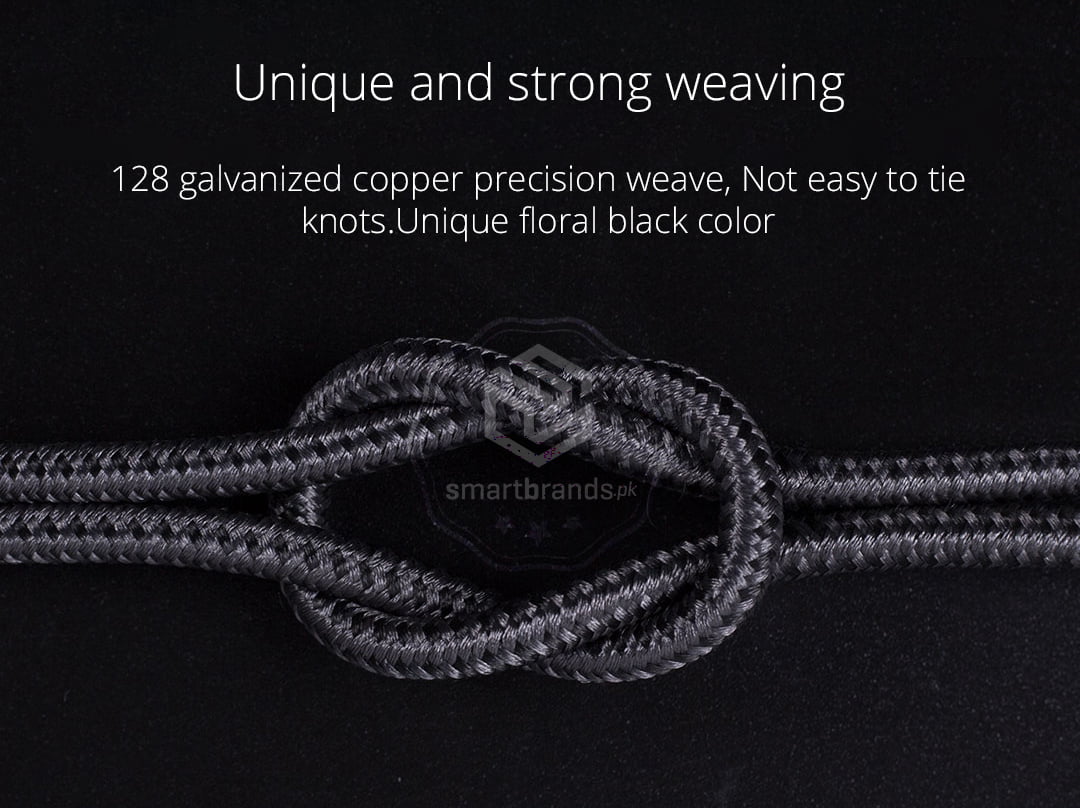 128 galvanized copper precision weave, Not easy to tie knots.Unique floral black color
