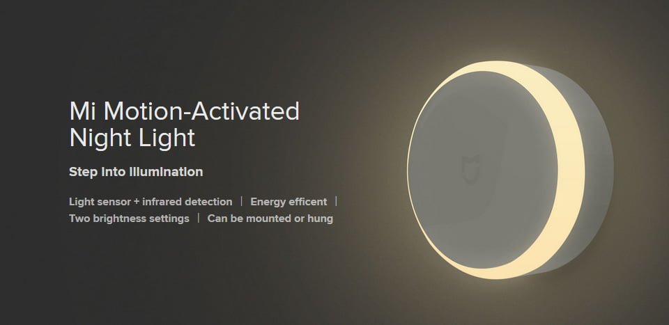 Mi Motion-Activated Night Light Step into illumination Light sensor + infrared detection丨Energy efficent丨 Two brightness settings丨Can be mounted or hung