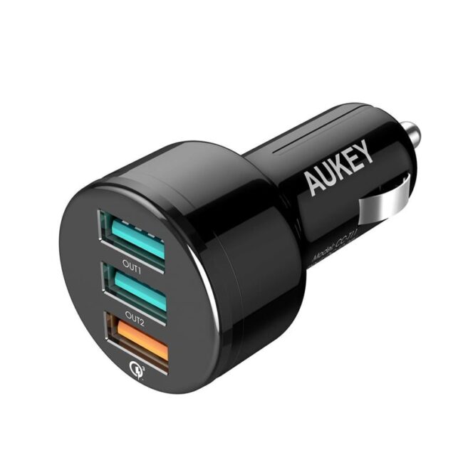 Aukey CC-T11 3 Port Car Charger with Quick Charge 3.0