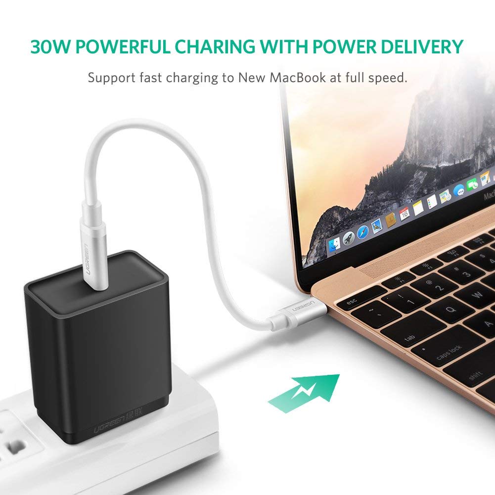 30W POWERFUL Charging WITH POWER DELIVERY Support fast charging to New MacBook at full speed.