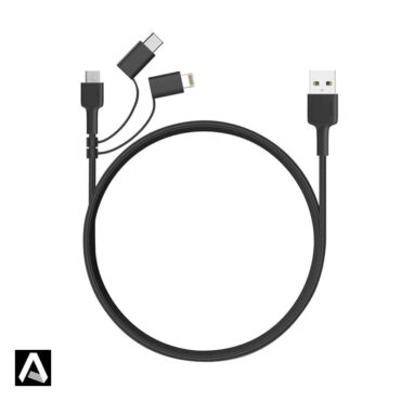 Aukey CB-BAL5 3 in 1 MFI Lightning Cable With Micro USB & USB C Cable