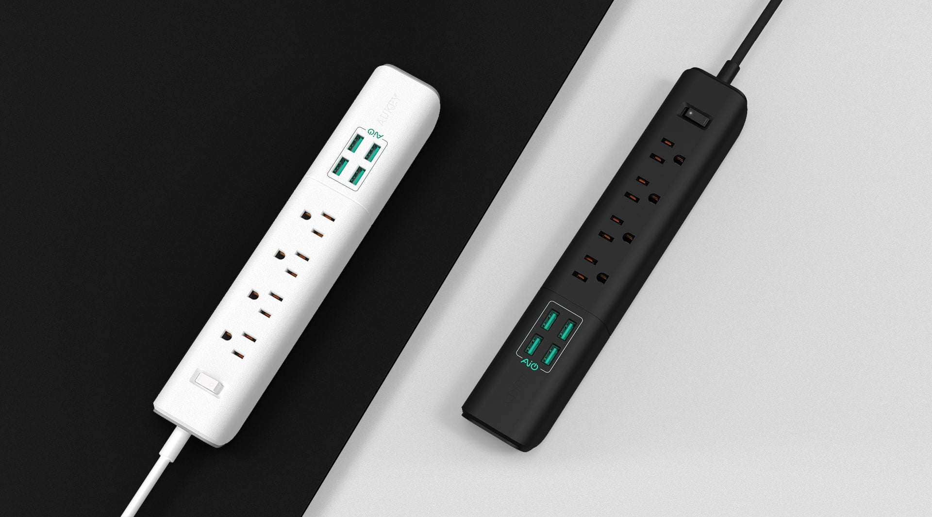 Aukey PA-S8 Power Strip with 4 USB Ports and 4 Outlets