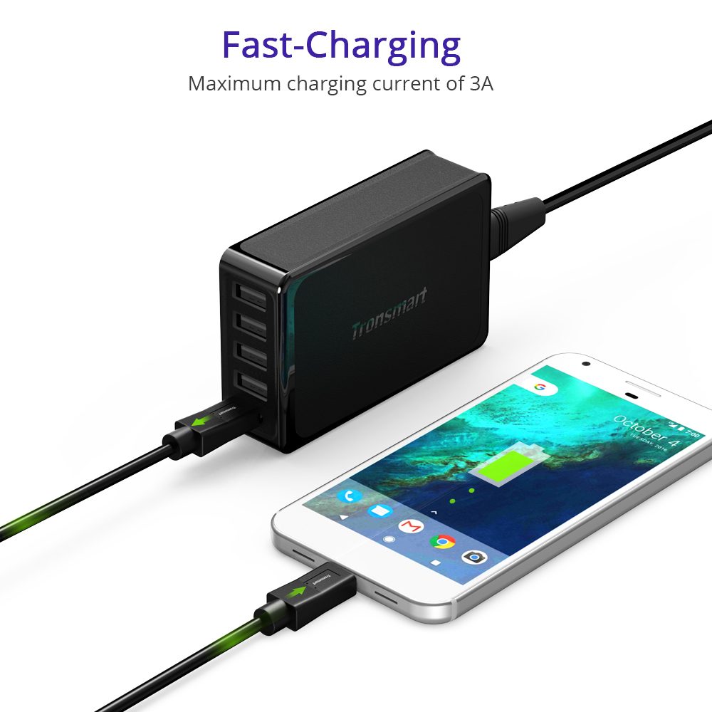 Fast-Charging Maximum charging current of 3A