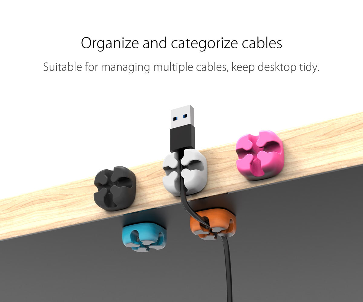 Organize and categorize cables Suitable for managing multiple cables, keep desktop tidy.