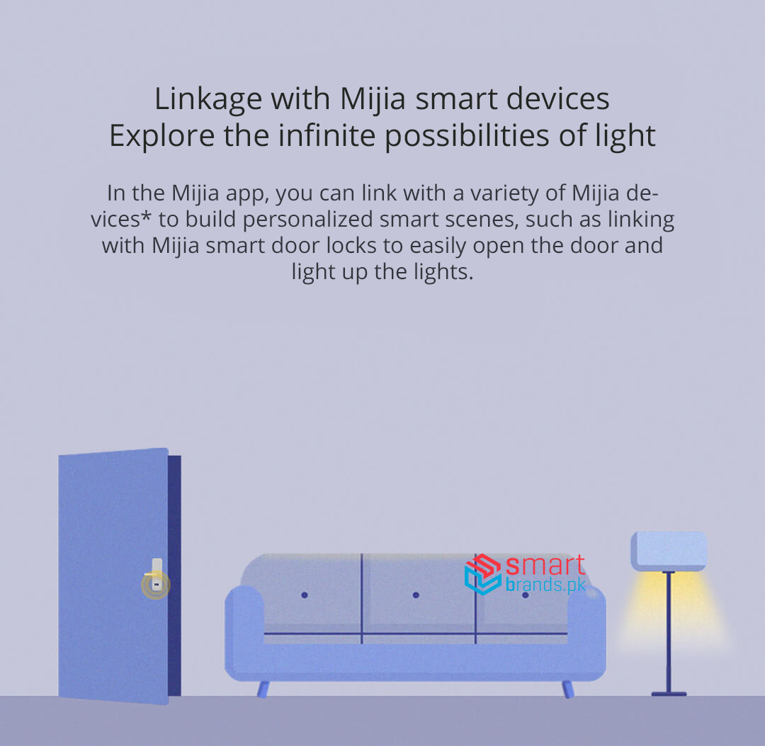 In the Mijia app, you can link with a variety of Mijia devices* to build personalized smart scenes, such as linking with Mijia smart door locks to easily open the door and light up the lights.