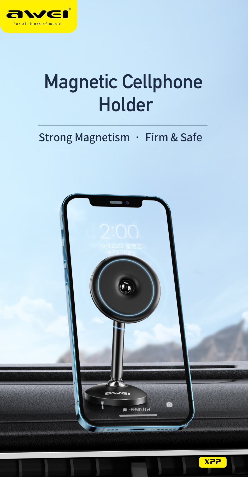 Magnetic Cellphone Holder Strong Magnetism • Firm & Safe