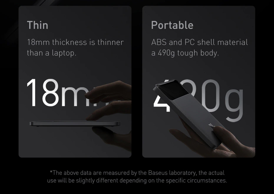 Thin 18mm thickness is thinner than a laptop.