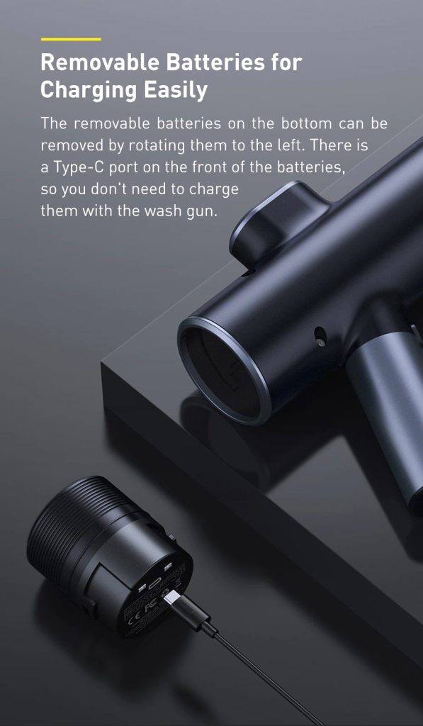 Baseus Dual Power Portable Electric Car Wash Spray Nozzle Smart