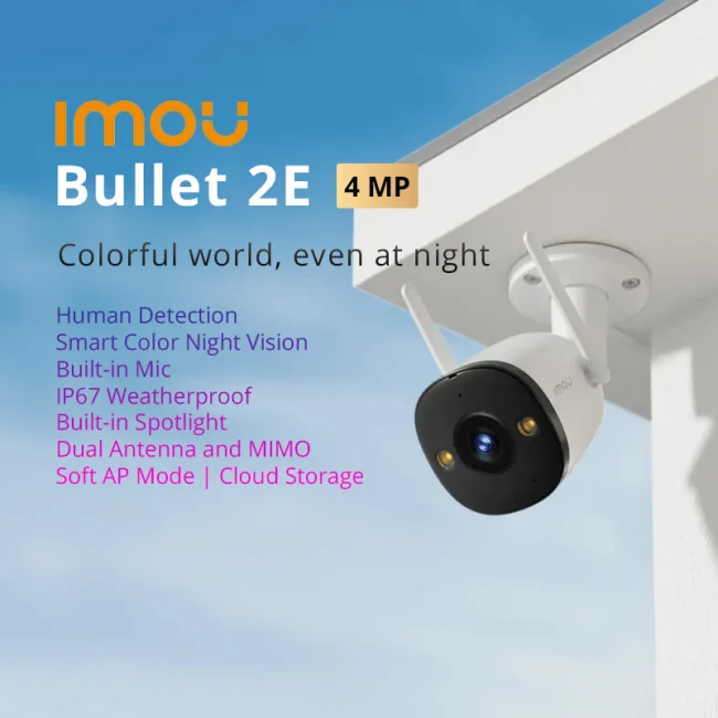 Dahua IMOU Bullet 2E 4MP Wifi IP Outdoor Camera Smart Brands Pakistan